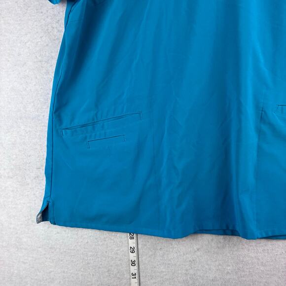 Urbane Performance Scrub Top Women's XL Teal Blue V Neck Medical Uniform Nurse - Picture 10 of 11